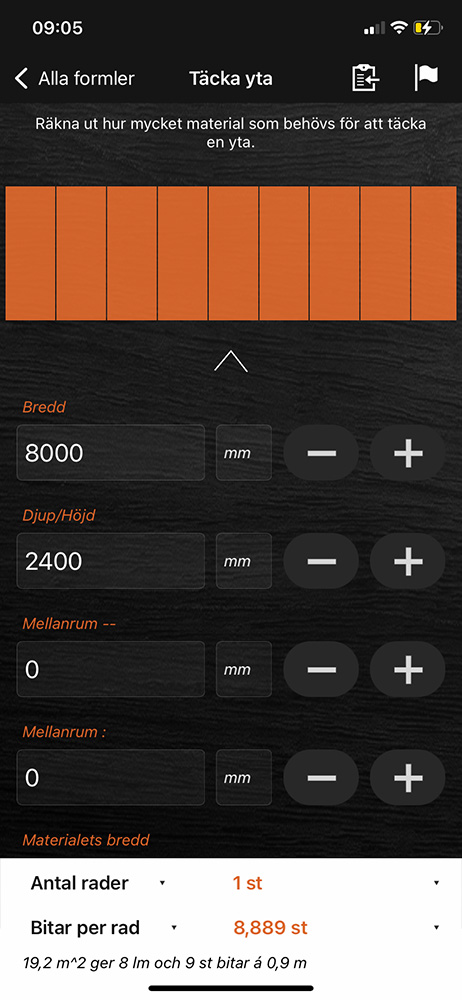 Verktyg i Snickarsnillet för att täcka en yta